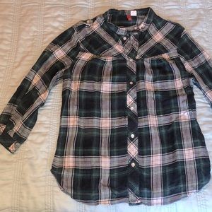 H&M Plaid Button Down Size 8